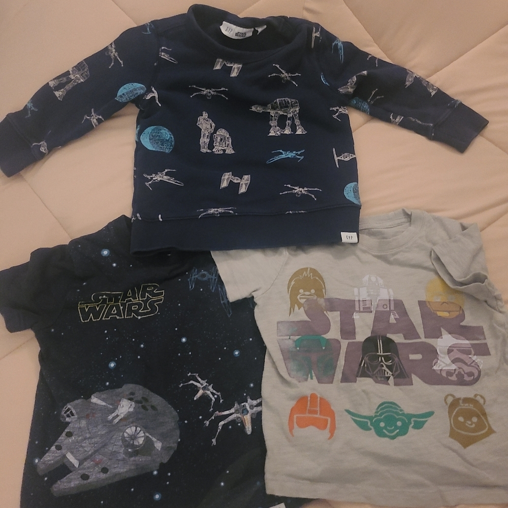 Lot of 3 Baby Gap Star Wars tops 2T